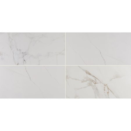 MSI Pietra Carrara 12 X 24 Porcelain Field Tile In White, 8PK ZOR-PT-0577